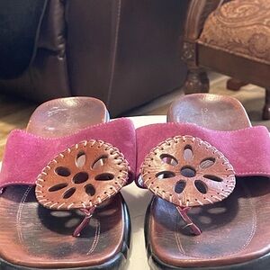 Cole Haan Magenta and Brown Sandals